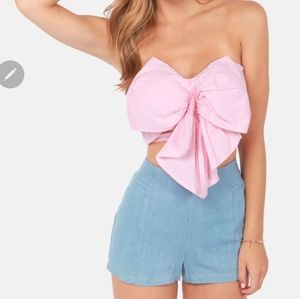 Pink sweet knot bustier top